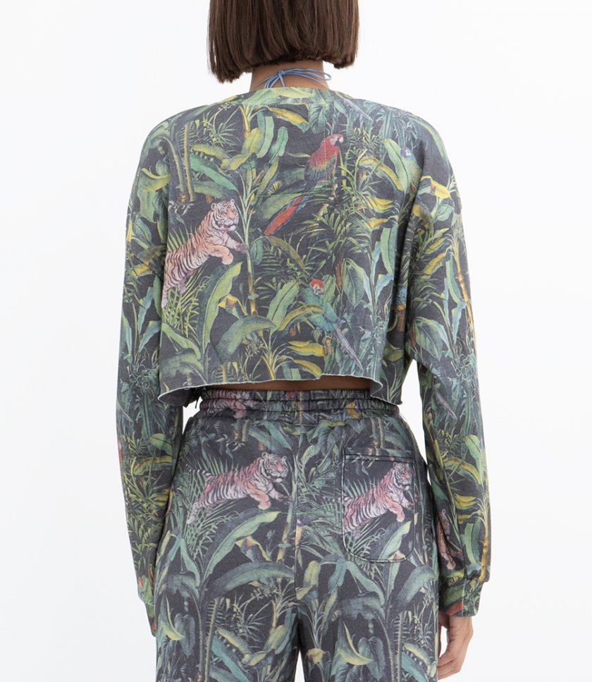 JUNGLE CROPPED CREW SWEATSHIRT