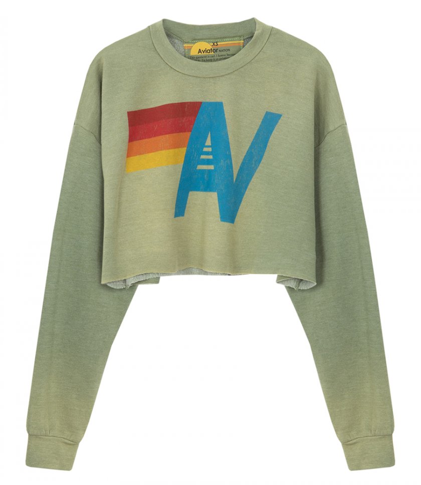 AVIATOR NATION - VINTAGE LOGO CROPPED SWEATSHIRT