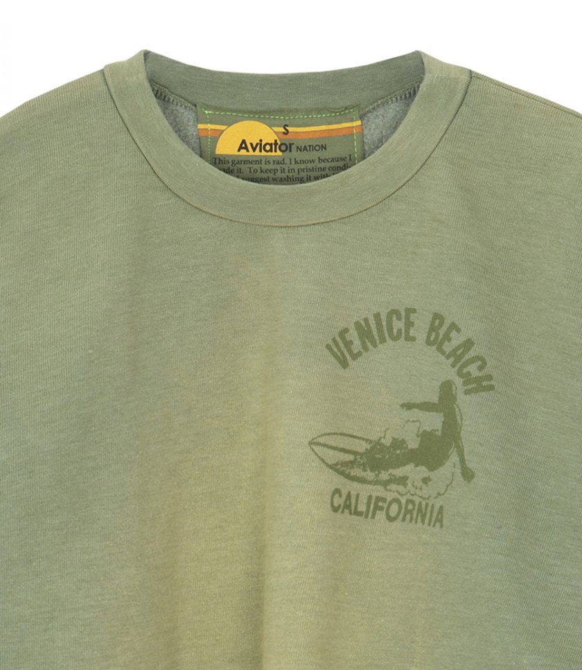 VENICE SURFER CROPPED CREW SWEATSHIRT