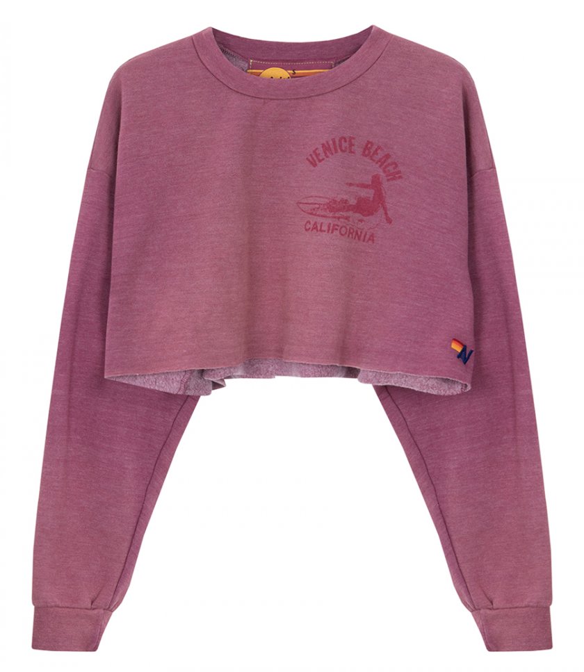 AVIATOR NATION - VENICE SURFER CROPPED CREW SWEATSHIRT