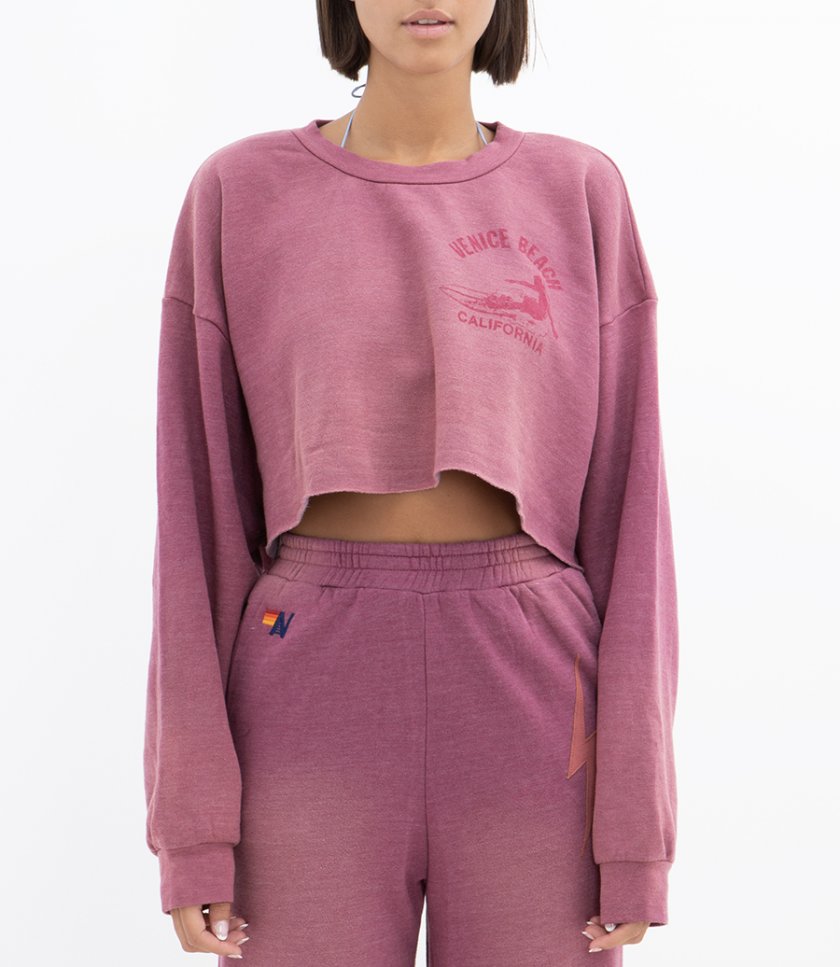 VENICE SURFER CROPPED CREW SWEATSHIRT