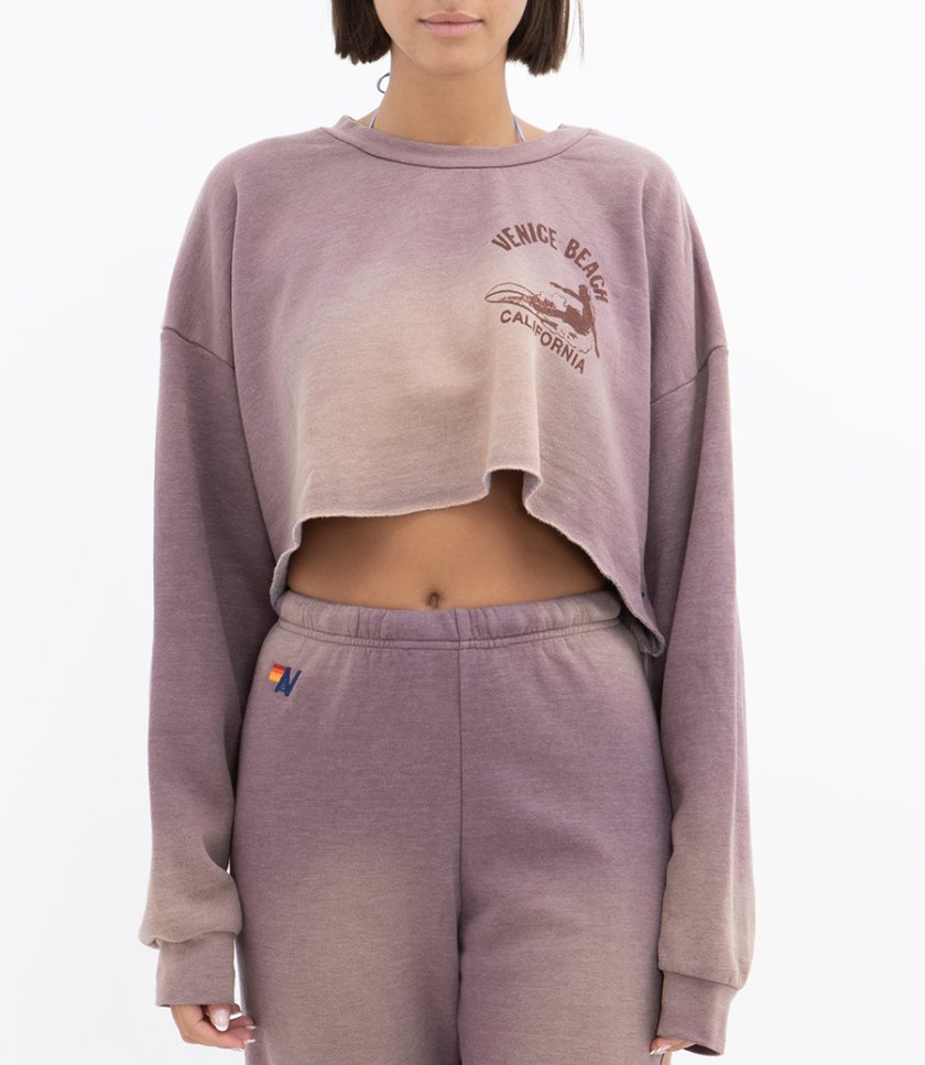 VENICE SURFER CROPPED CREW SWEATSHIRT