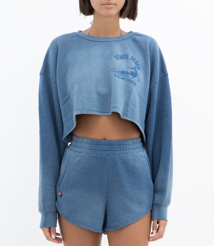 VENICE SURFER CROPPED CREW SWEATSHIRT