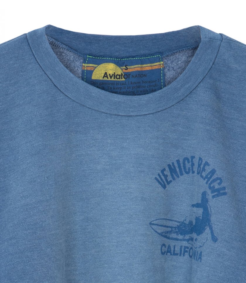 VENICE SURFER CROPPED CREW SWEATSHIRT