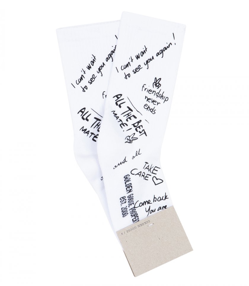 GOLDEN GOOSE  - SOCKS HIGH RIB/LETTERING PRINT