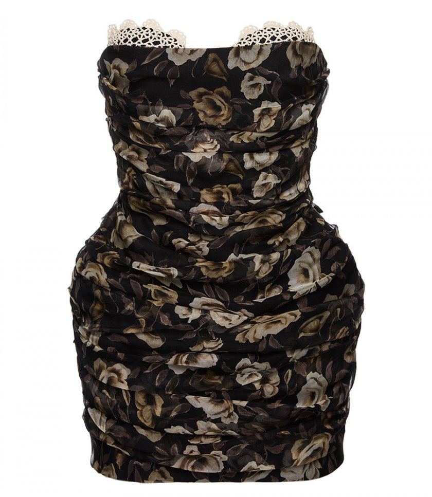 CLOTHES - STRAPLESS RUCHED MINI DRESS