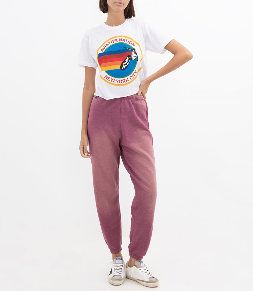 WOMENS 5 STRIPE FADED SWEATPANTS
