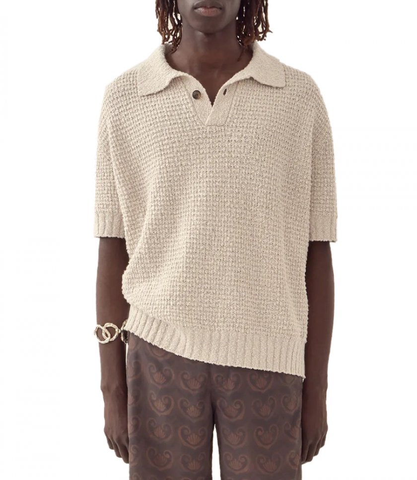 TEXTURED KNIT POLO