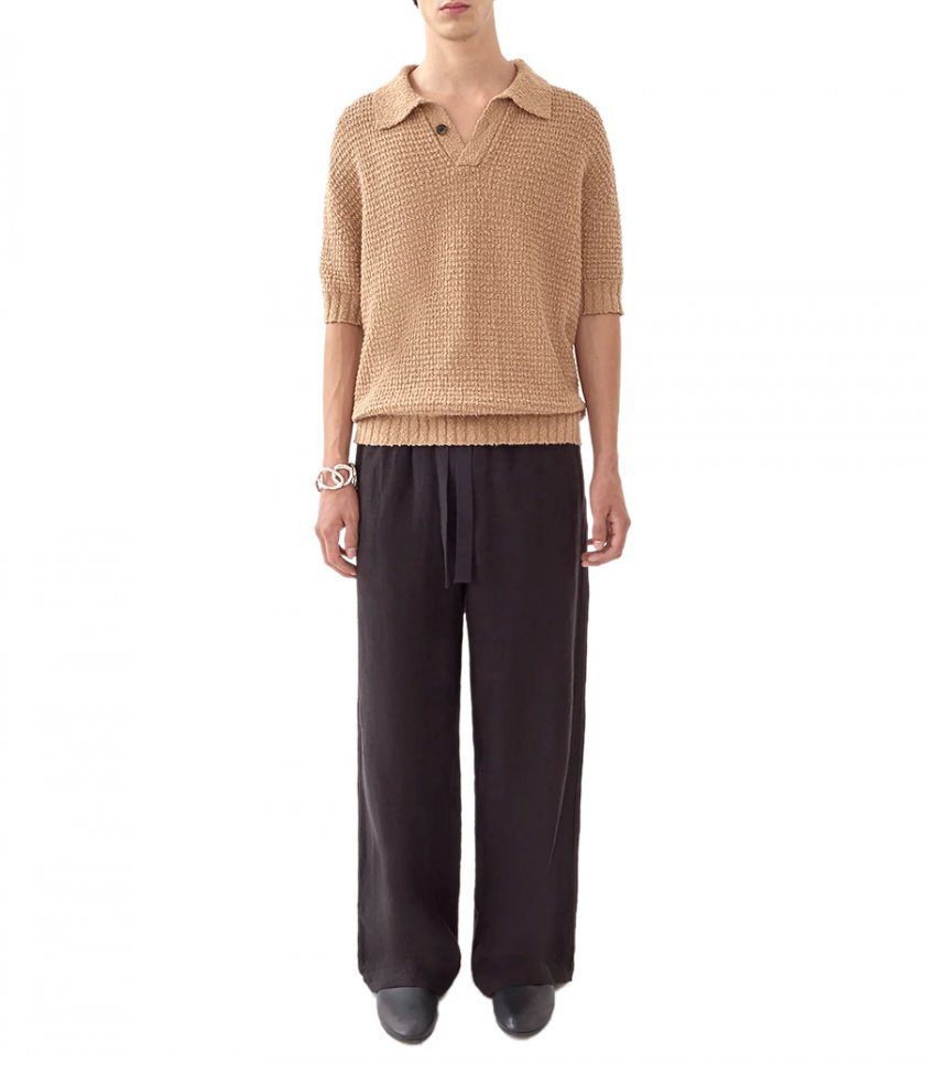 TEXTURED KNIT POLO