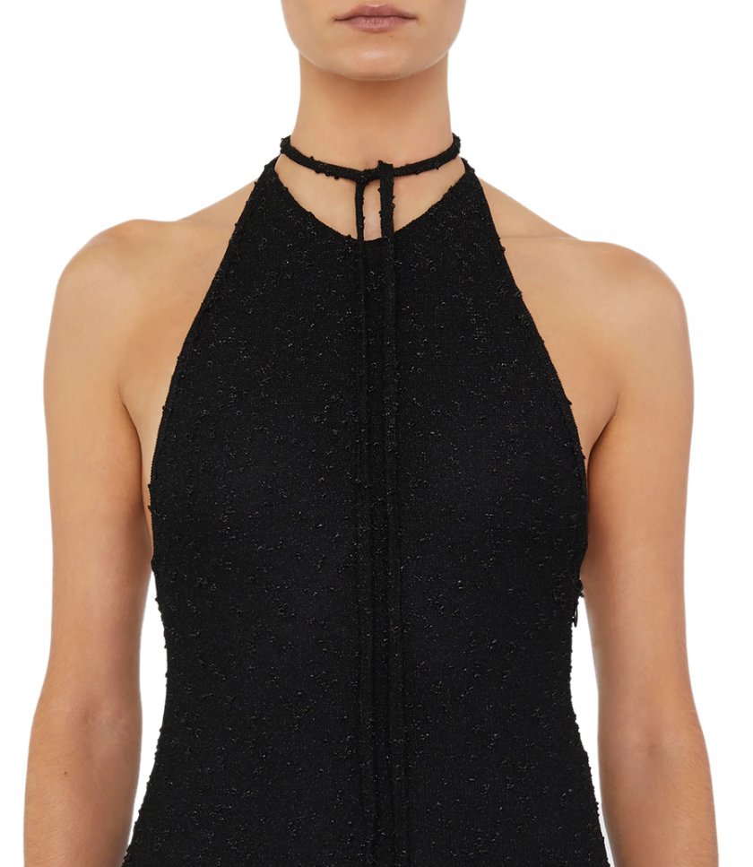 IMBER METALLIC HALTER DRESS