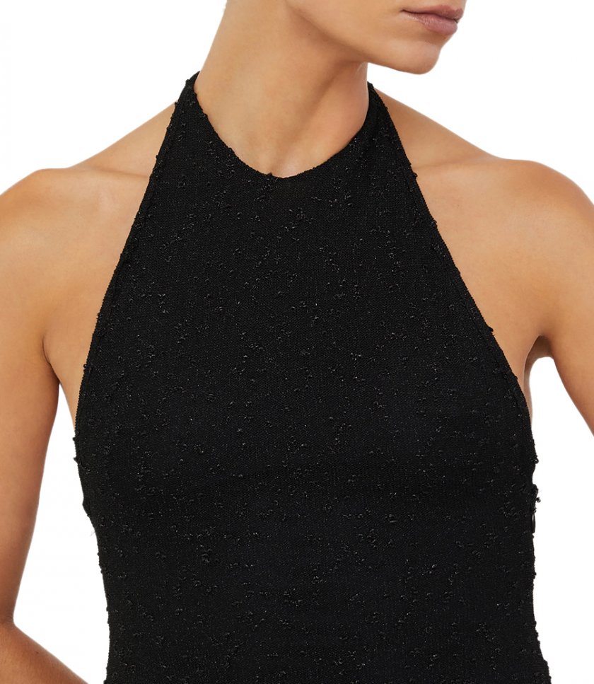 IMBER METALLIC HALTER DRESS