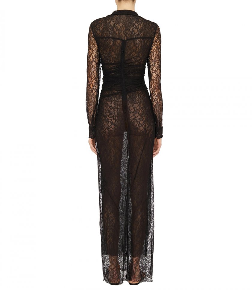 LACE VENUS PLUNGE SHIRT DRESS