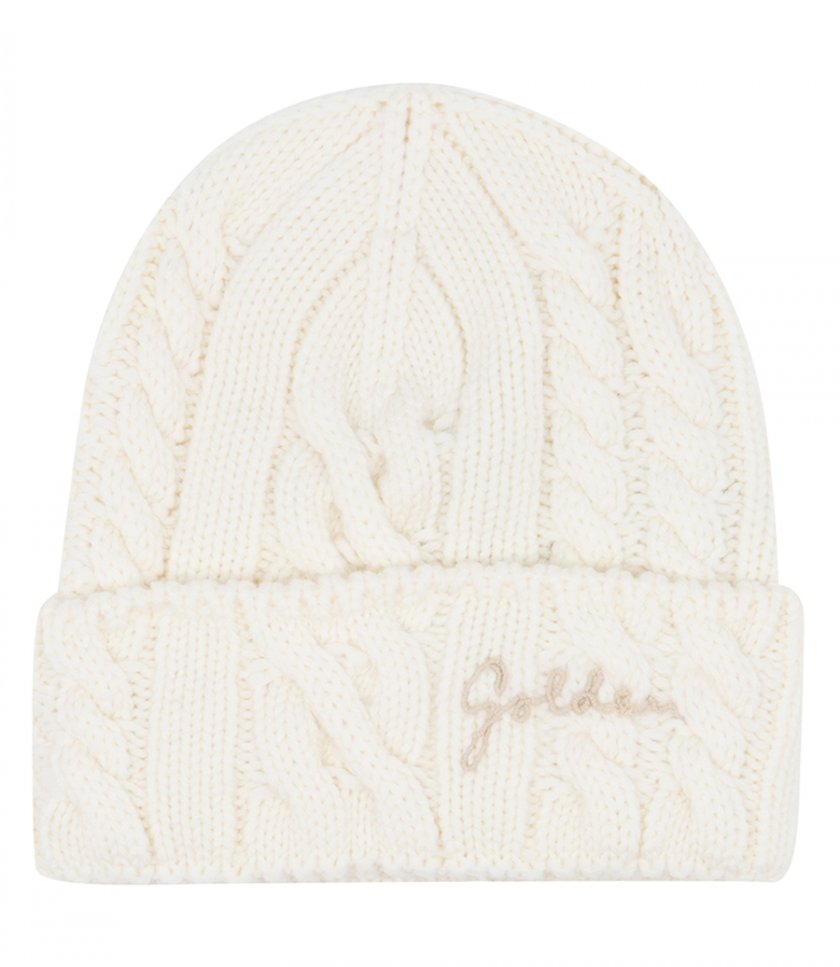 HATS - JOURNEY BEANIE KNIT CABLE GOLDEN EMBROIDERY