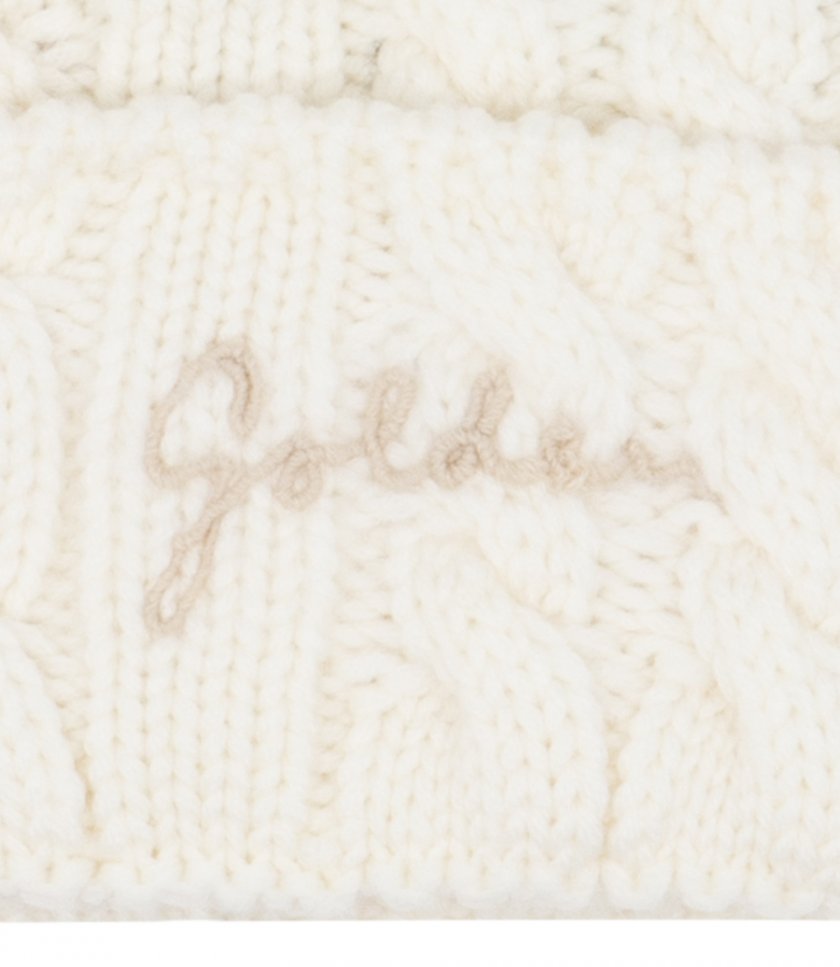 JOURNEY BEANIE KNIT CABLE GOLDEN EMBROIDERY