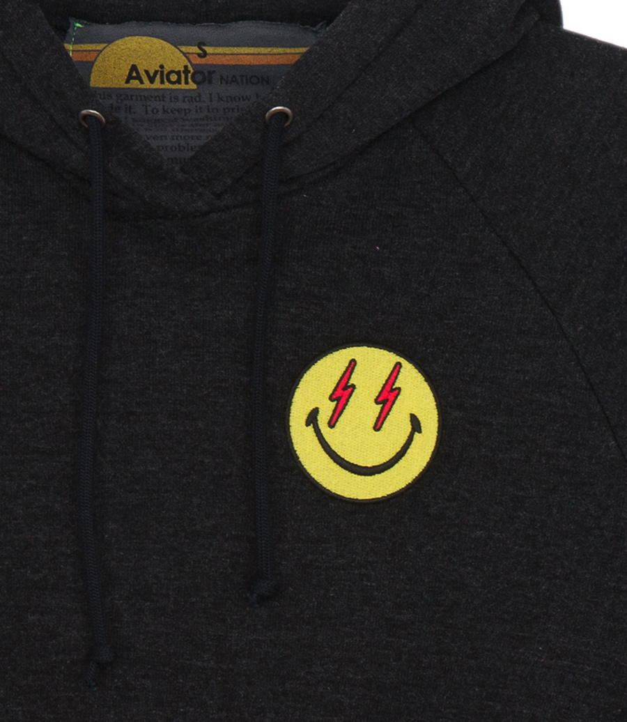 SMILEY BOLT EYES CROPPED HOODIE
