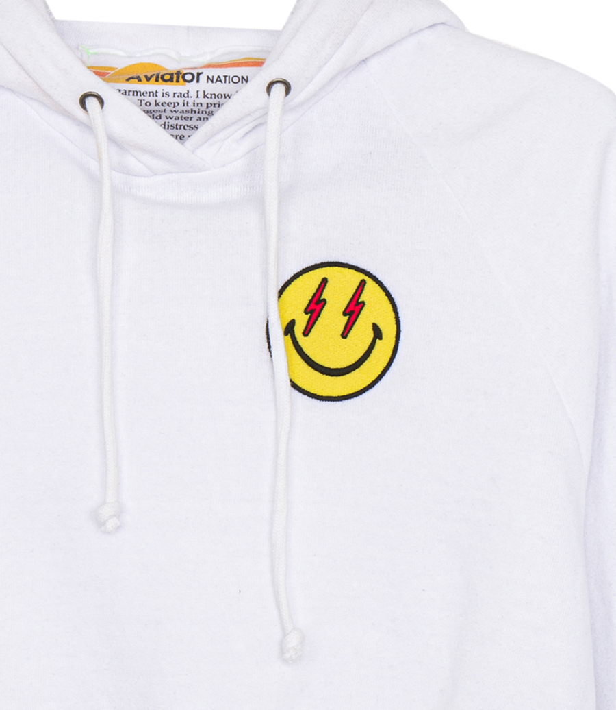 SMILEY BOLT EYES CROPPED HOODIE