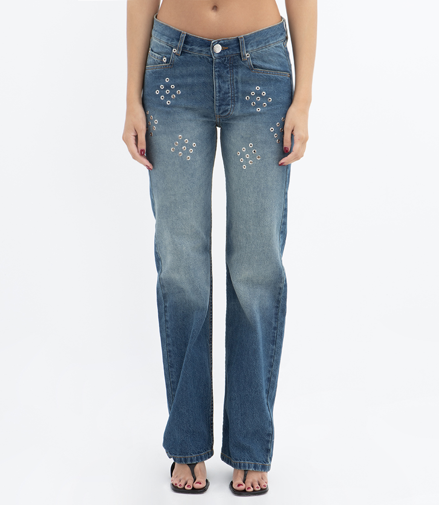 DIAMOND EYELET JEANS