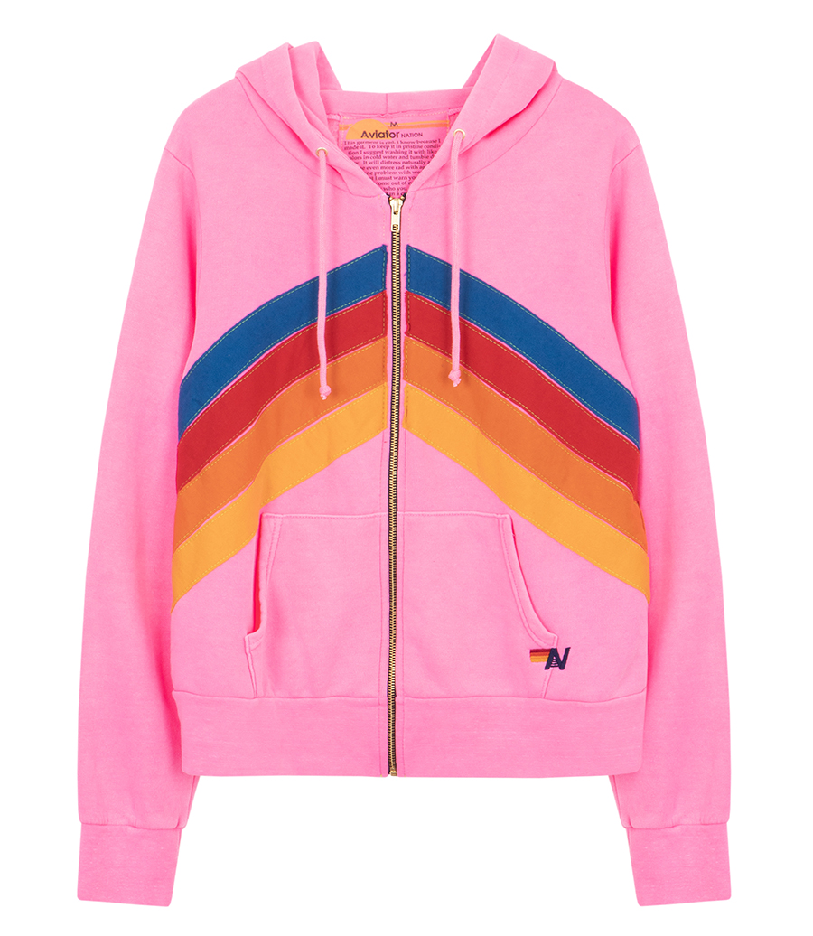 AVIATOR NATION - MOUNTAIN STITCH CHEVRON 4 ZIP HOODIE