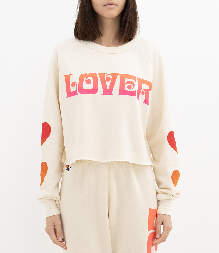 LOVER HEART FADE CROP SWEATSHIRT