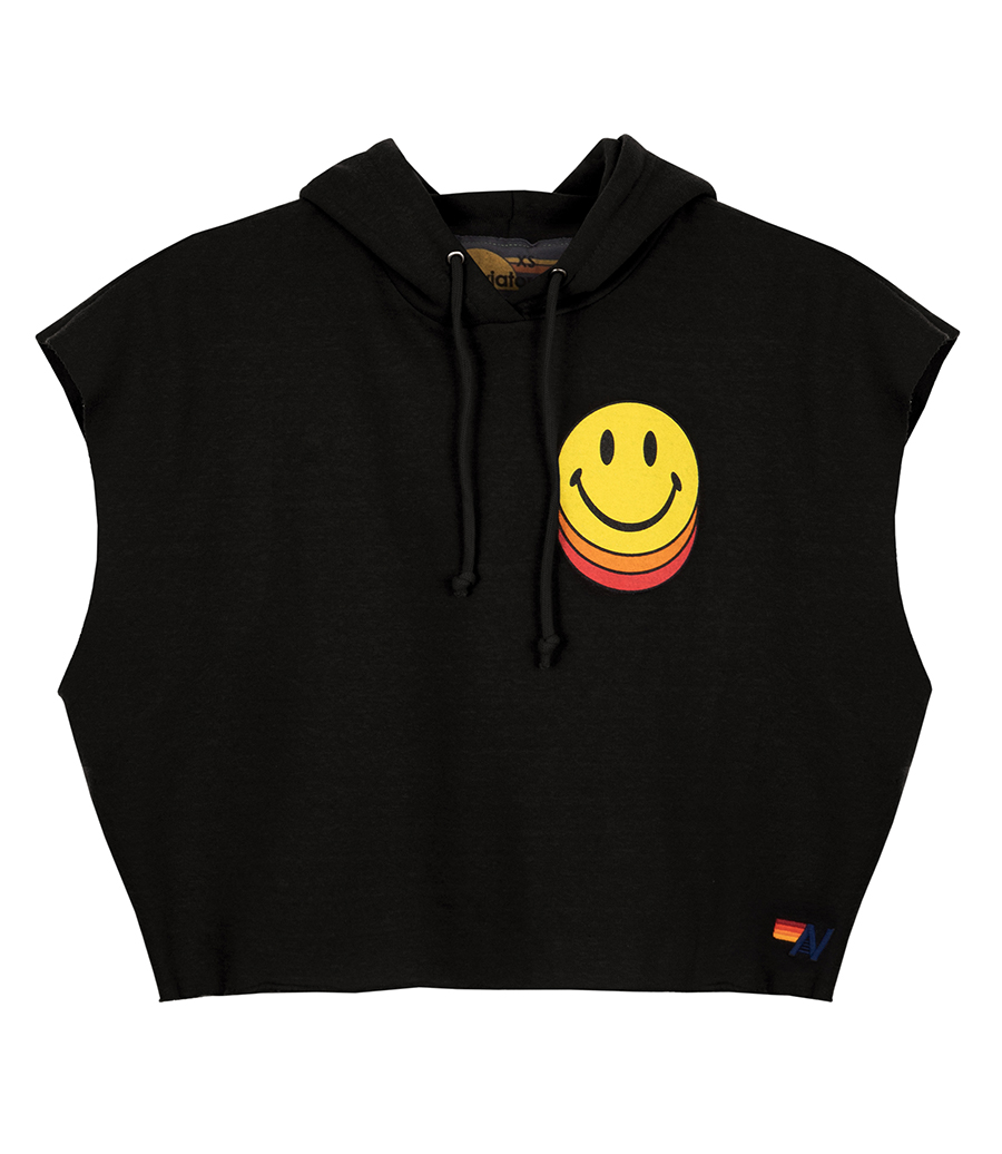 AVIATOR NATION - SMILEY SUNSET  RELAXED CROPPED PULLOVER