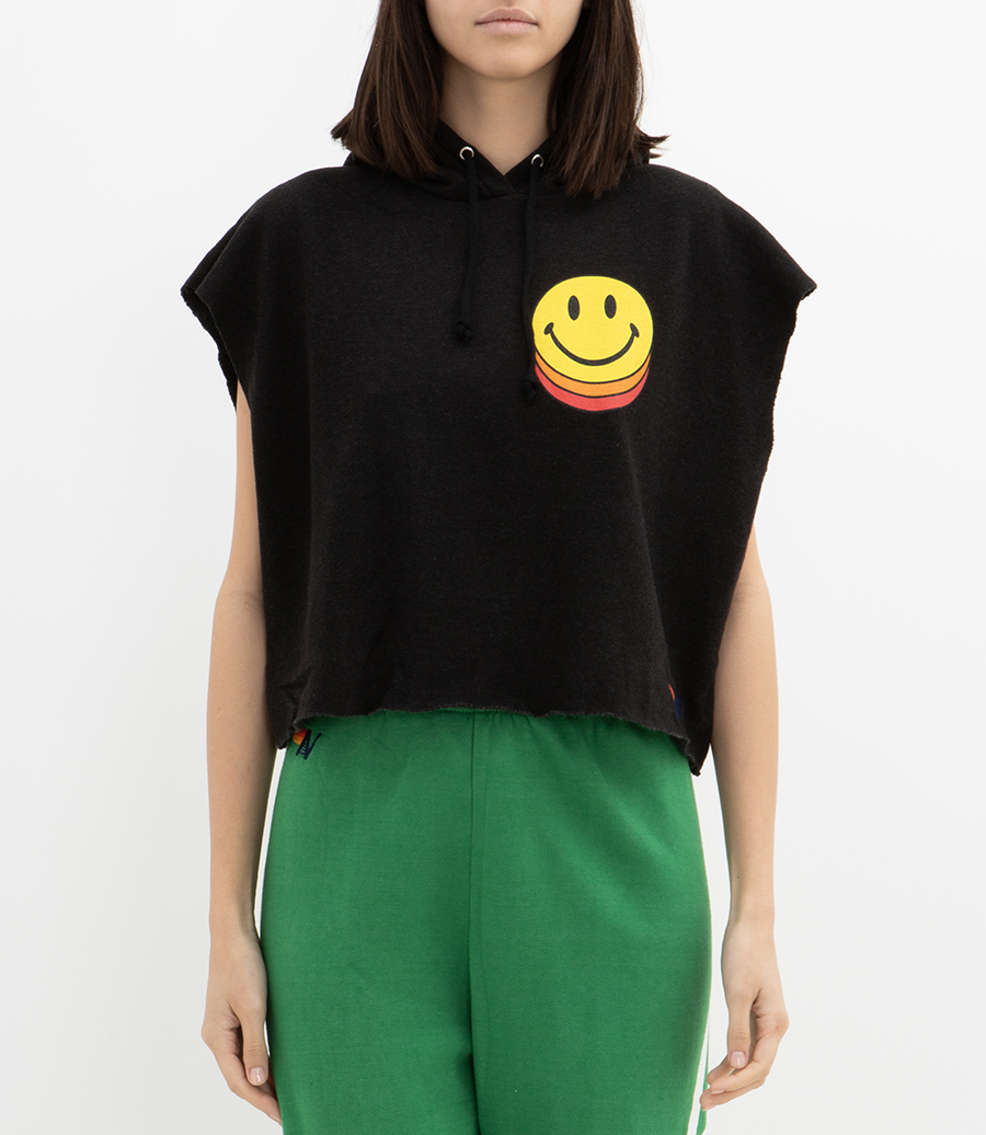 SMILEY SUNSET  RELAXED CROPPED PULLOVER