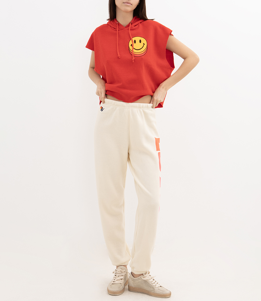 SMILEY SUNSET  RELAXED CROPPED PULLOVER