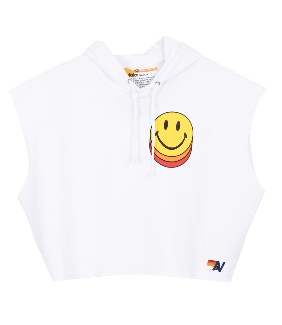 AVIATOR NATION - SMILEY SUNSET  RELAXED CROPPED PULLOVER
