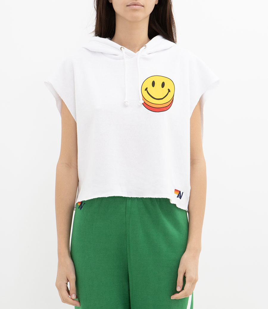 SMILEY SUNSET  RELAXED CROPPED PULLOVER