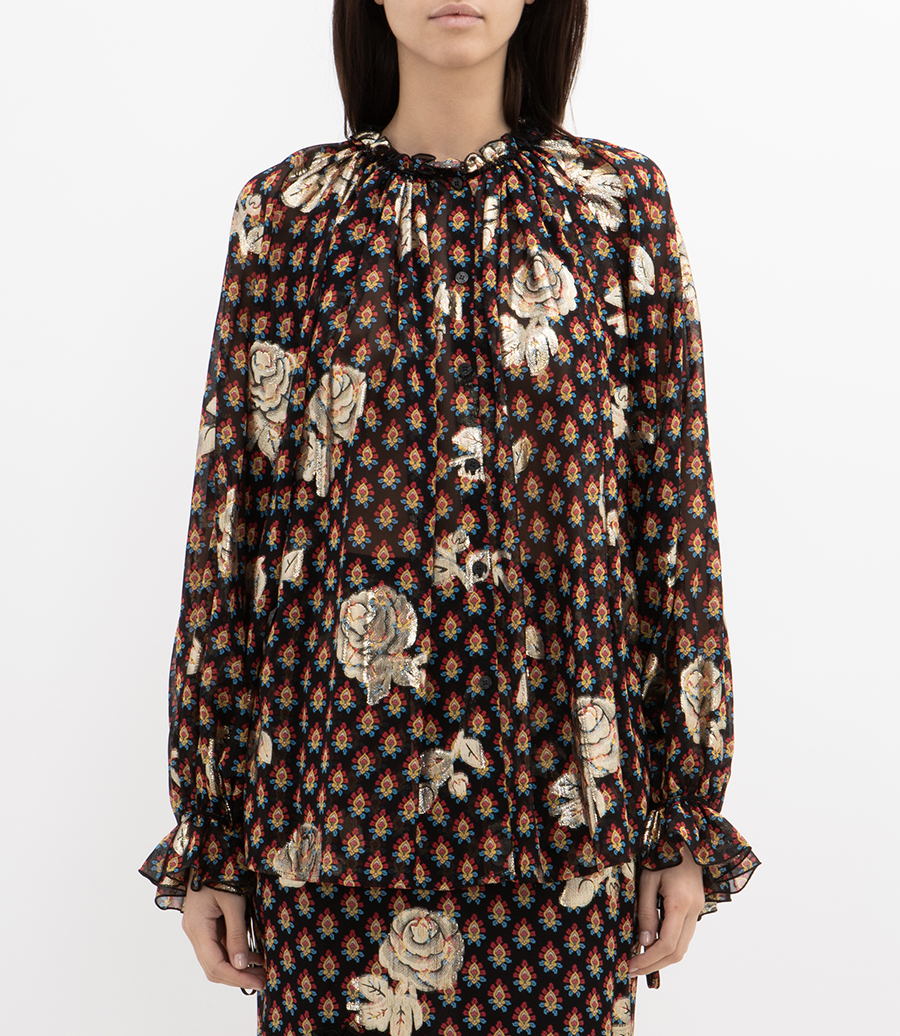 SHIRT WITH FIL COUPE ROSES