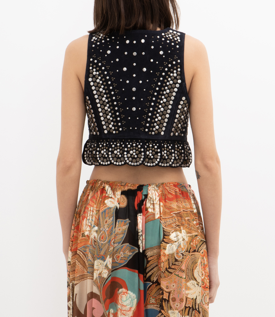 CROPPED WAISTCOAT WITH STUDS