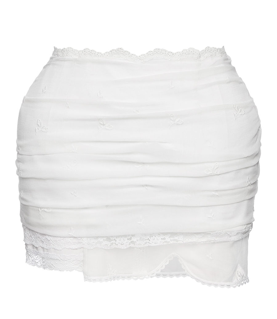 MAGDA BUTRYM - DRAPED MINI SKIRT WITH LACE