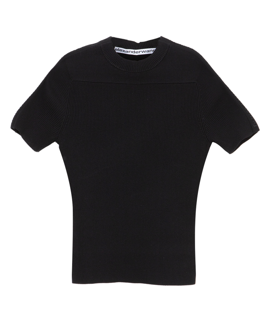 ALEXANDER WANG - DEBOSSES LOGO FITTED TEE