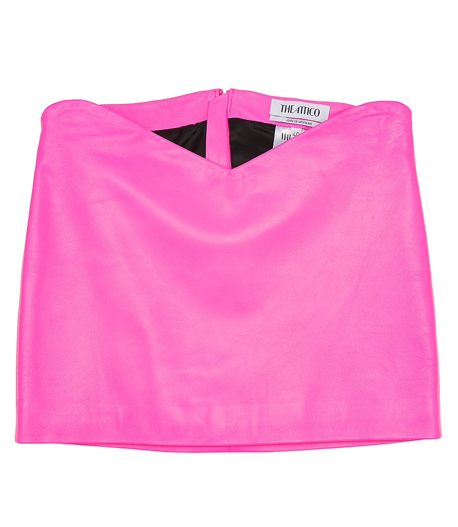THE ATTICO - ASYMMETRIC LEATHER MINI SKIRT