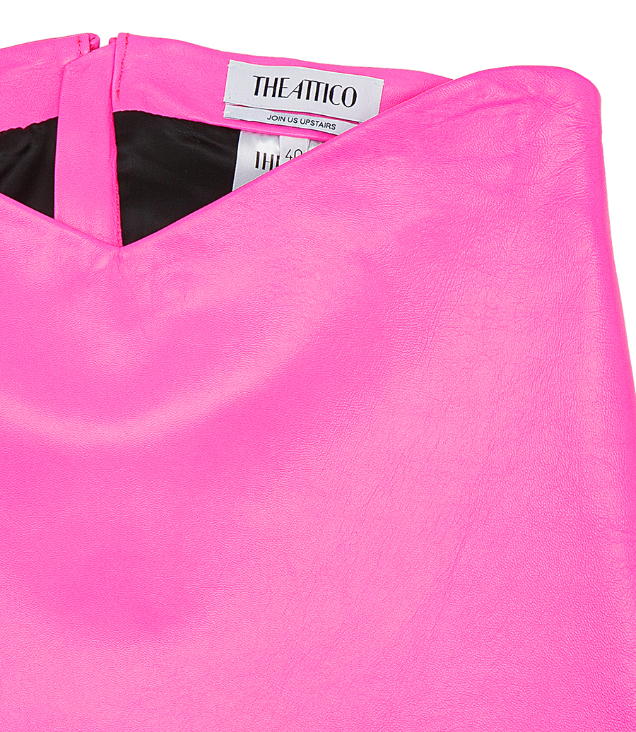 ASYMMETRIC LEATHER MINI SKIRT