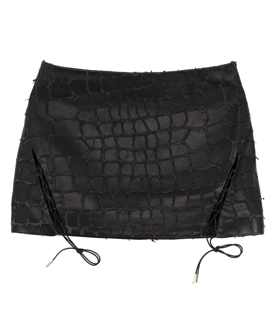DION LEE - SNAKE ETCHED MINI SKIRT