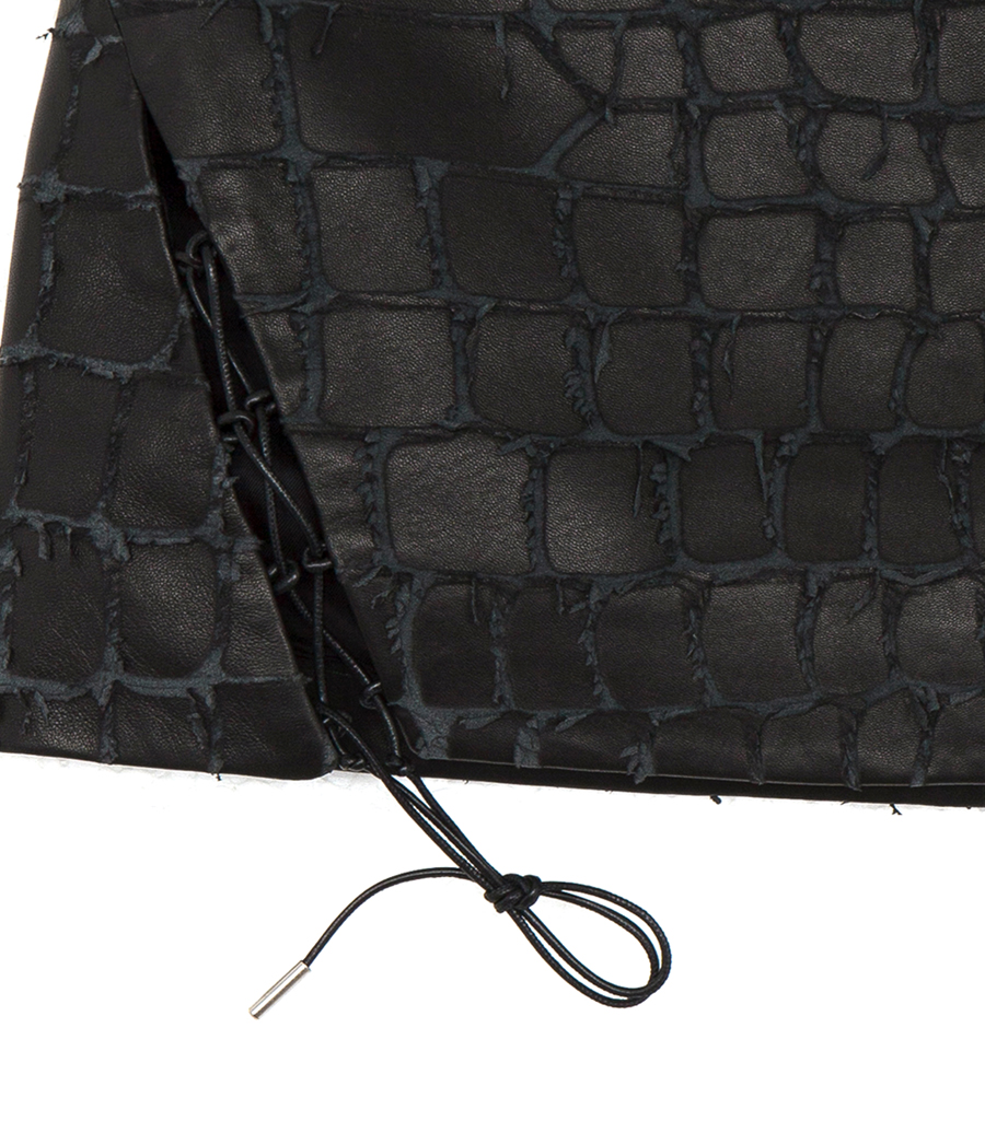 SNAKE ETCHED MINI SKIRT