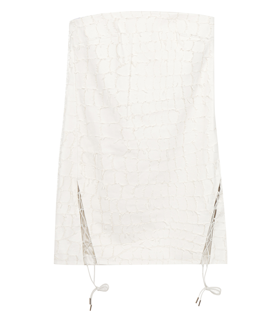 DION LEE - SNAKE ETCHED LEATHER MINI DRESS