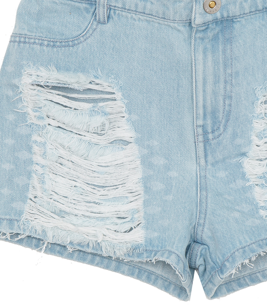 DENIM FRAYED SHORT