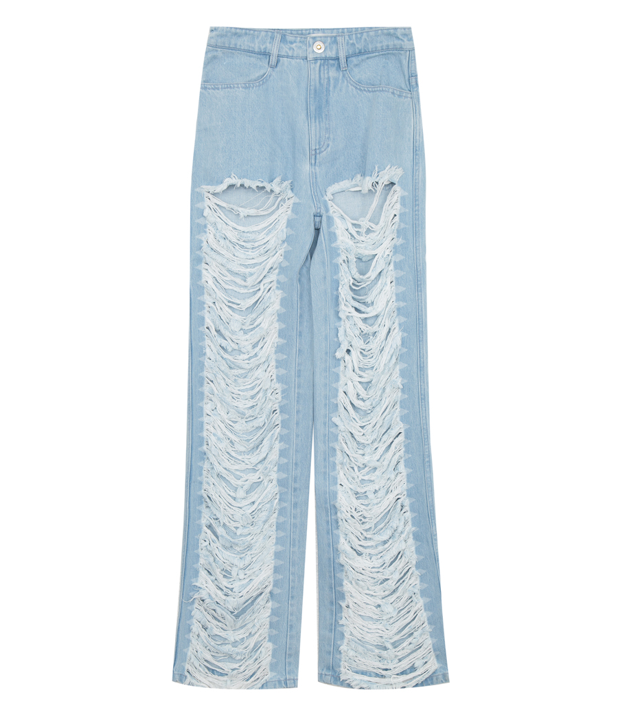 DION LEE - CLASSIC DENIM FRAYED PANT
