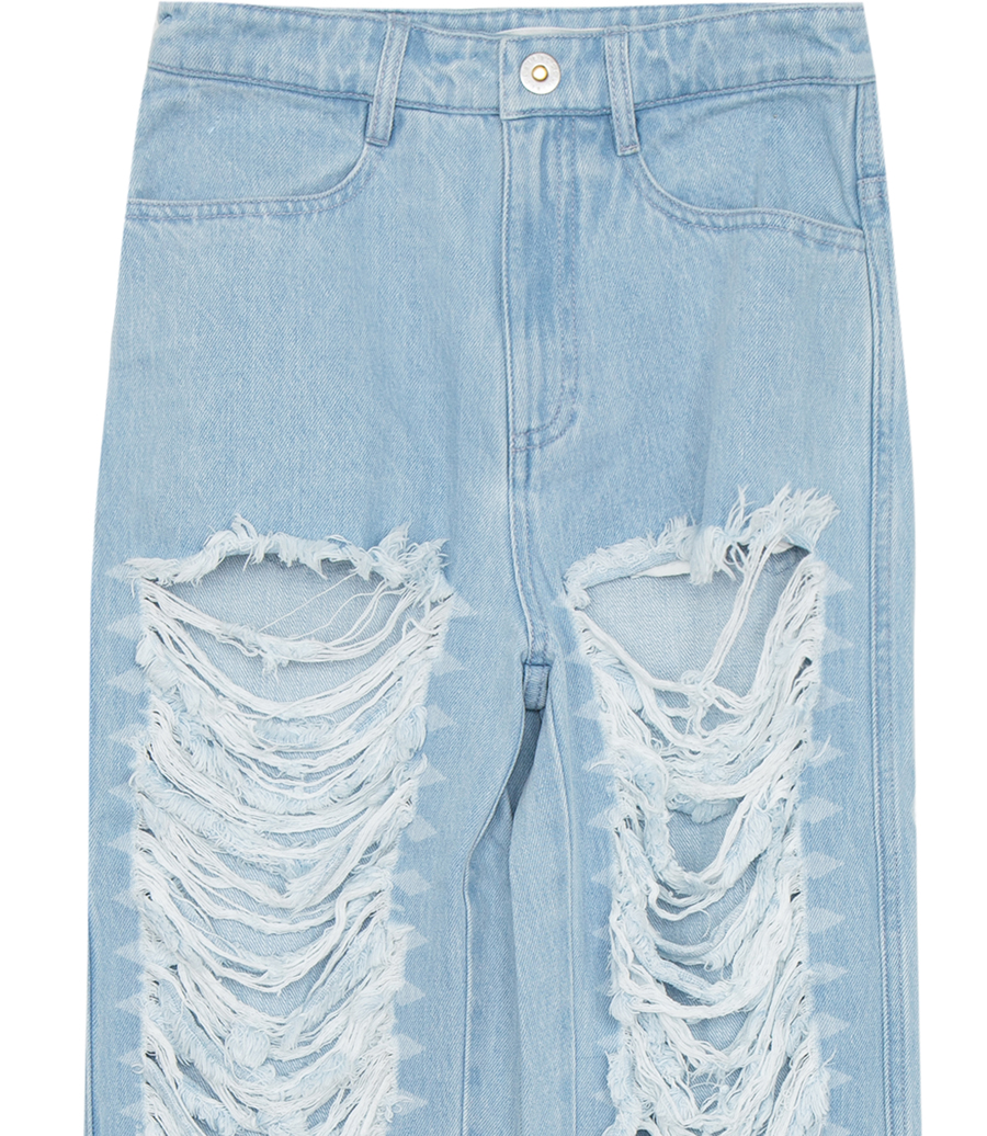 CLASSIC DENIM FRAYED PANT