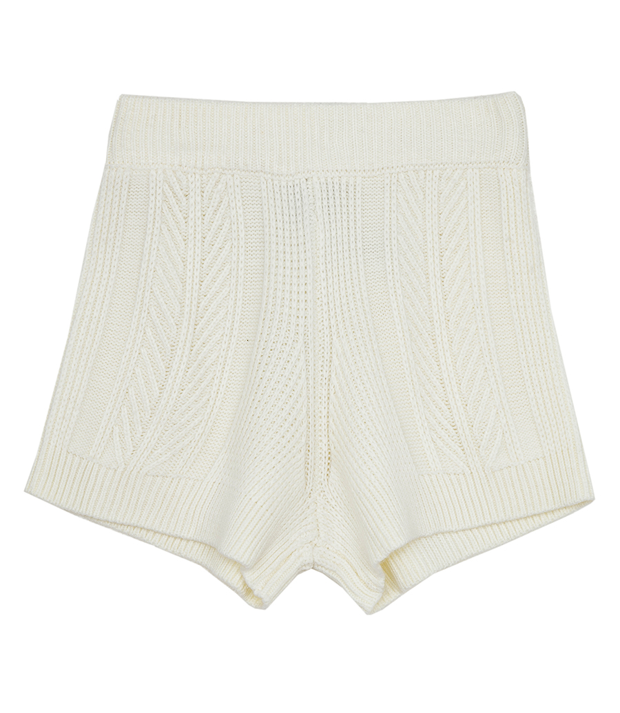 HERVE LEGER - SWEATER KNIT SHORTS WITH LACING