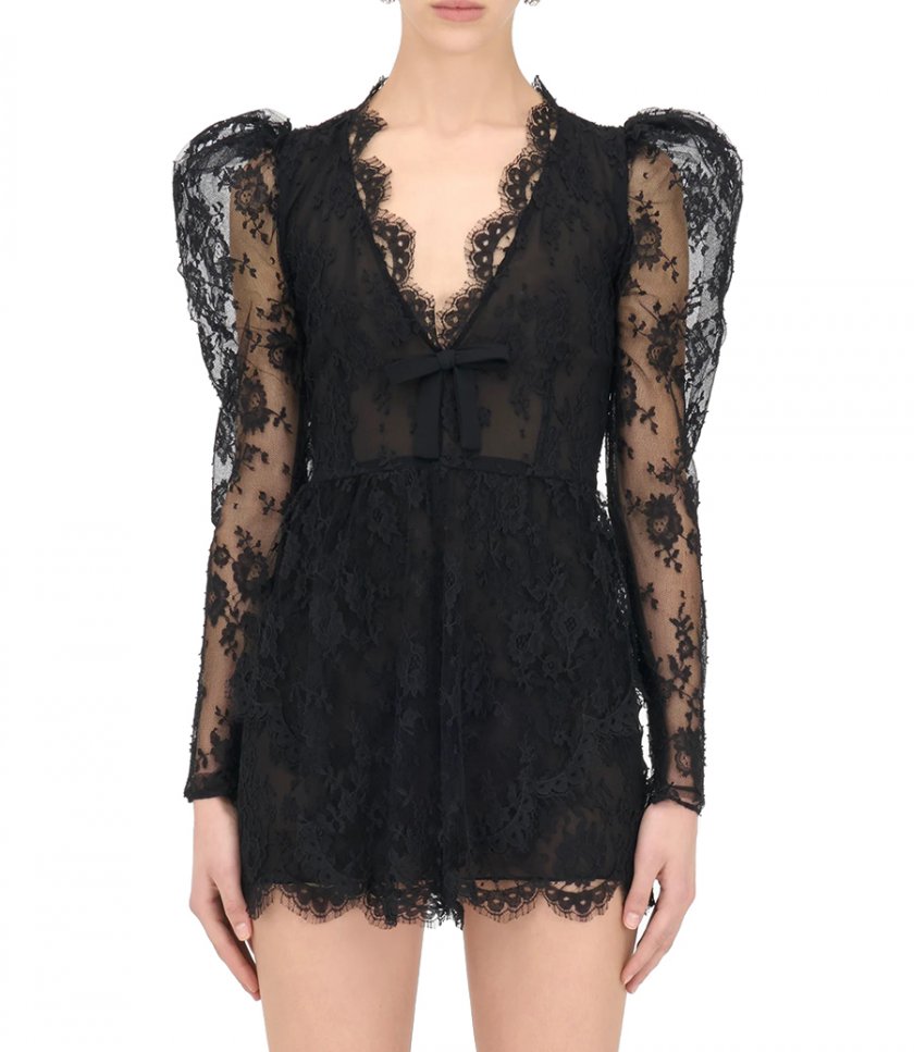 LACE DRAPED MINI DRESS