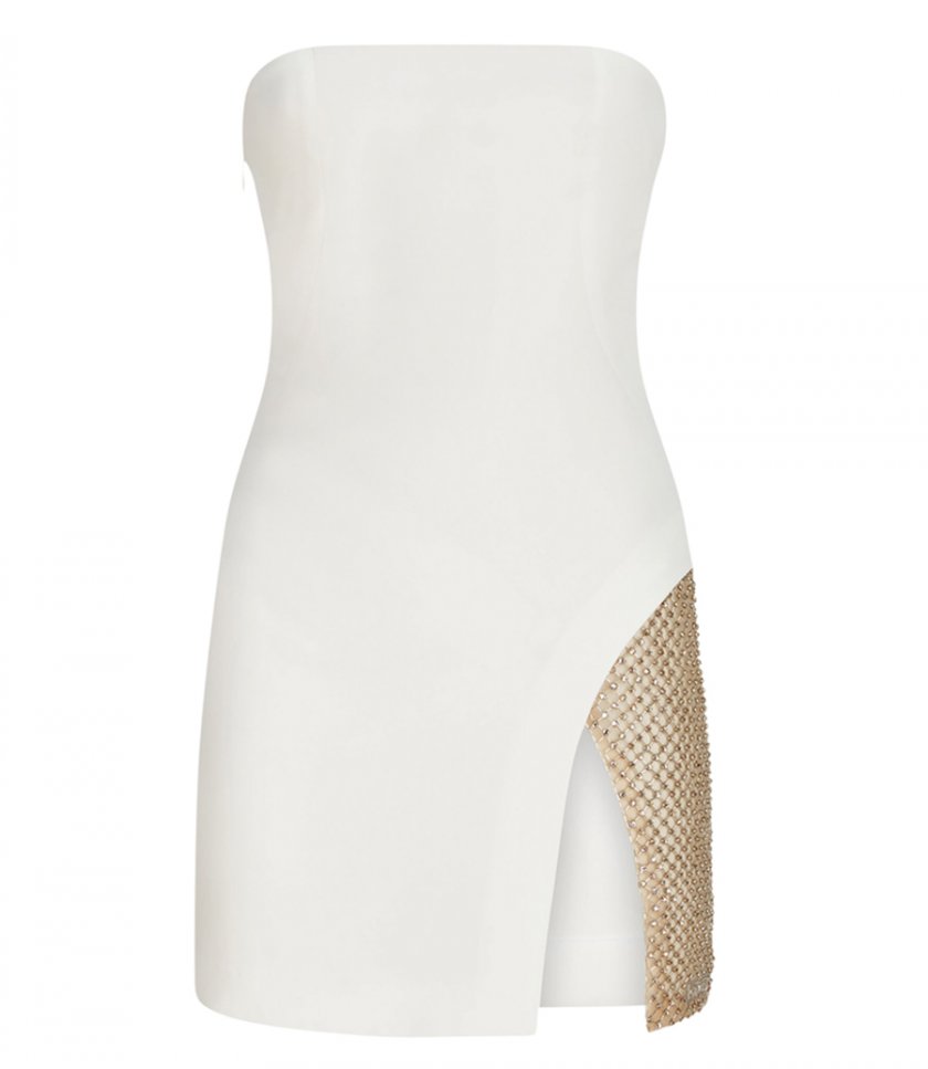 SALES - EMBROIDERED MESH DETAIL MINI DRESS
