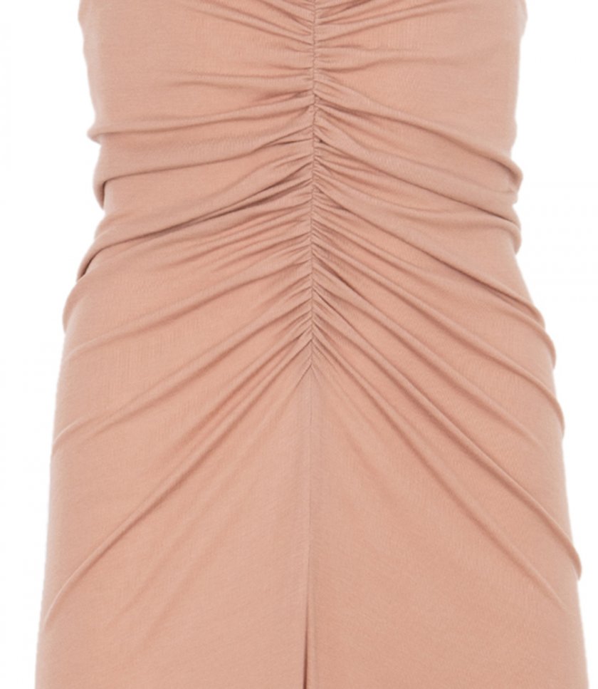 HALTER NECK FRONT RUCHED GOWN