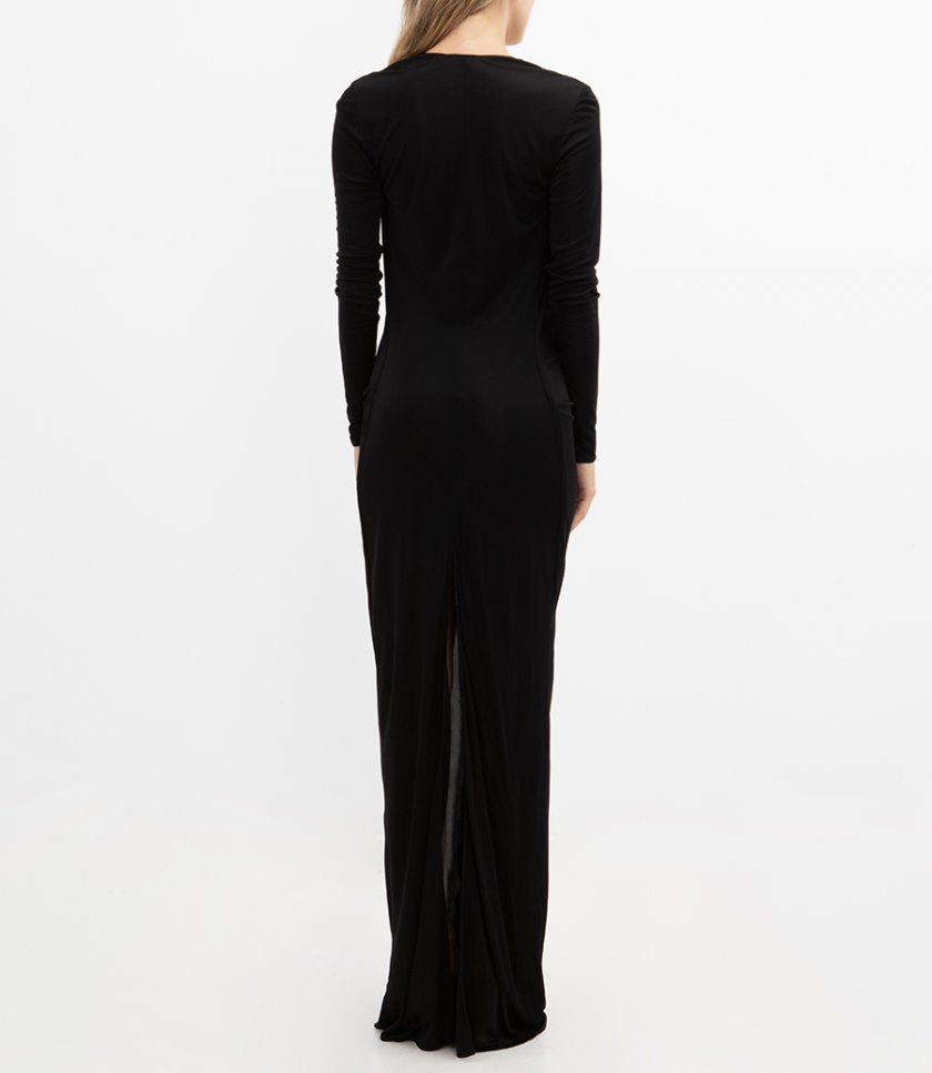 strapless open back dress Amelisse Burgundy Plunge-Neck Maxi Dress With Ruched-Detailing  Club L  London