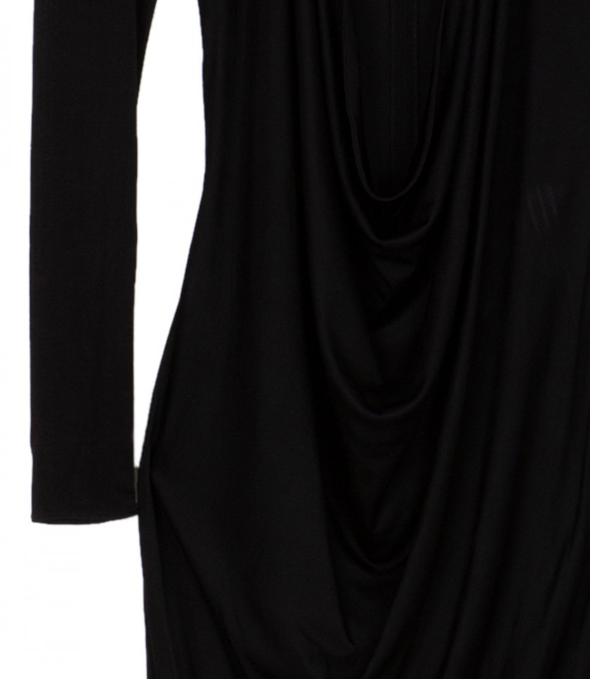 PLUNGE NECK LONG DRESS