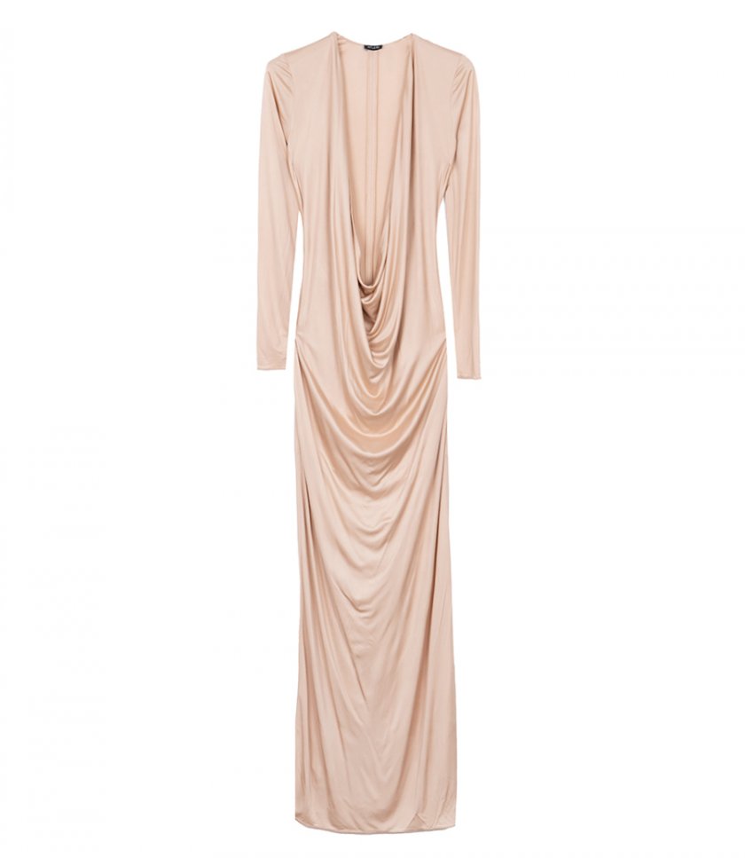 SALES - PLUNGE NECK LONG DRESS