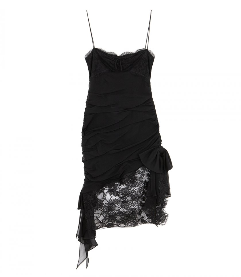 SALES - GEORGETTE  WITH LACES MINI DRESS