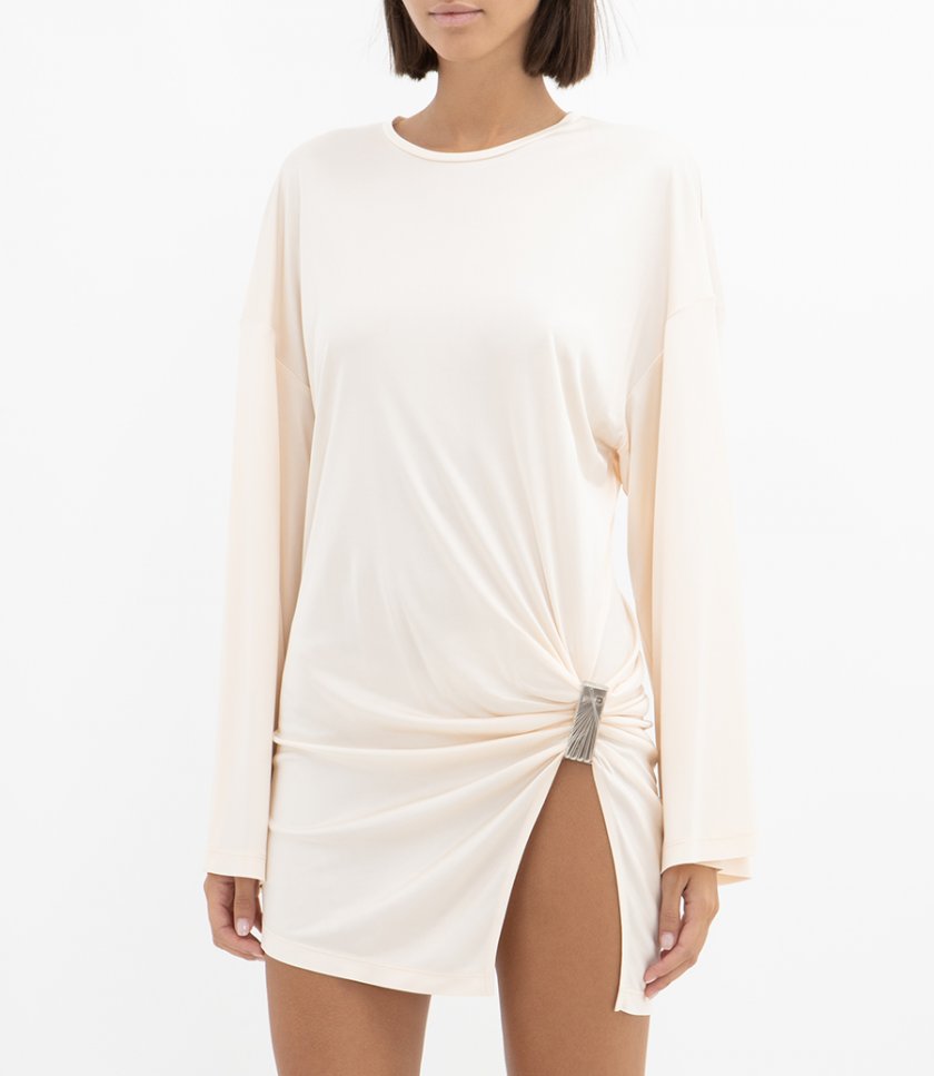 SHINY JERSEY MINI DRESS
