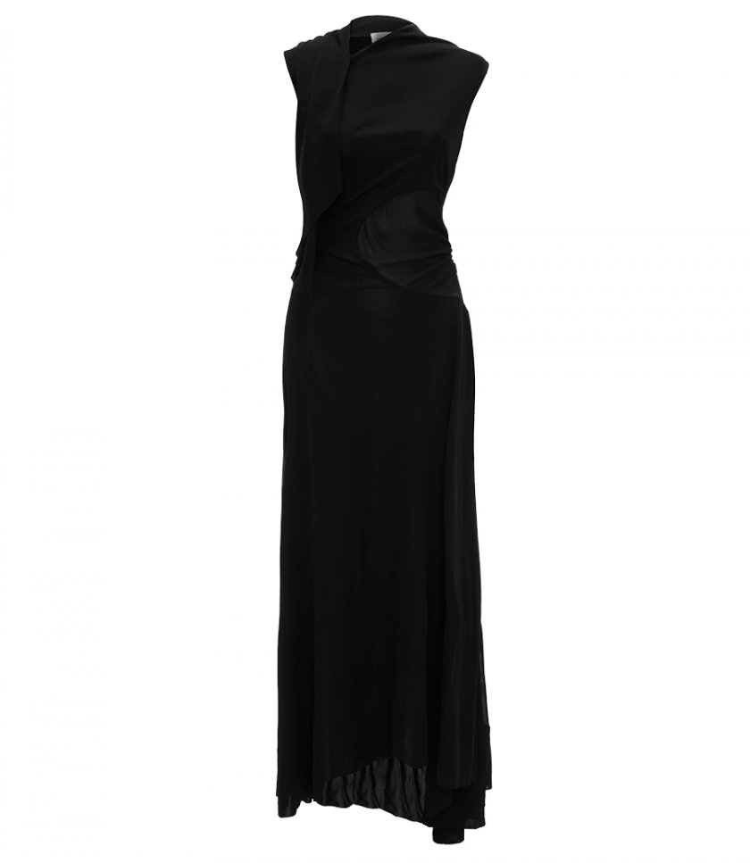 SALES - SLEEVELESS DRAPED PANEL DRESS